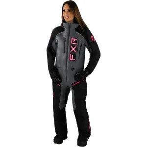 FXR Womens Recruit F.A.S.T. Insulated Monosuit Black/Charcoal/Fuchsia