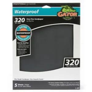 Gator waterproof sanding sheets 320 Grit (9" X 11" 320 Grit)