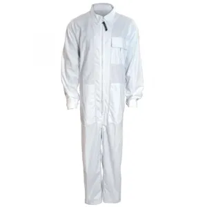 Green Trail Men's Hunting Coverall – White Camo with Front Zip, Elastic Waist for Comfort, Multiple Pockets for Storage | Sizes S-5XL