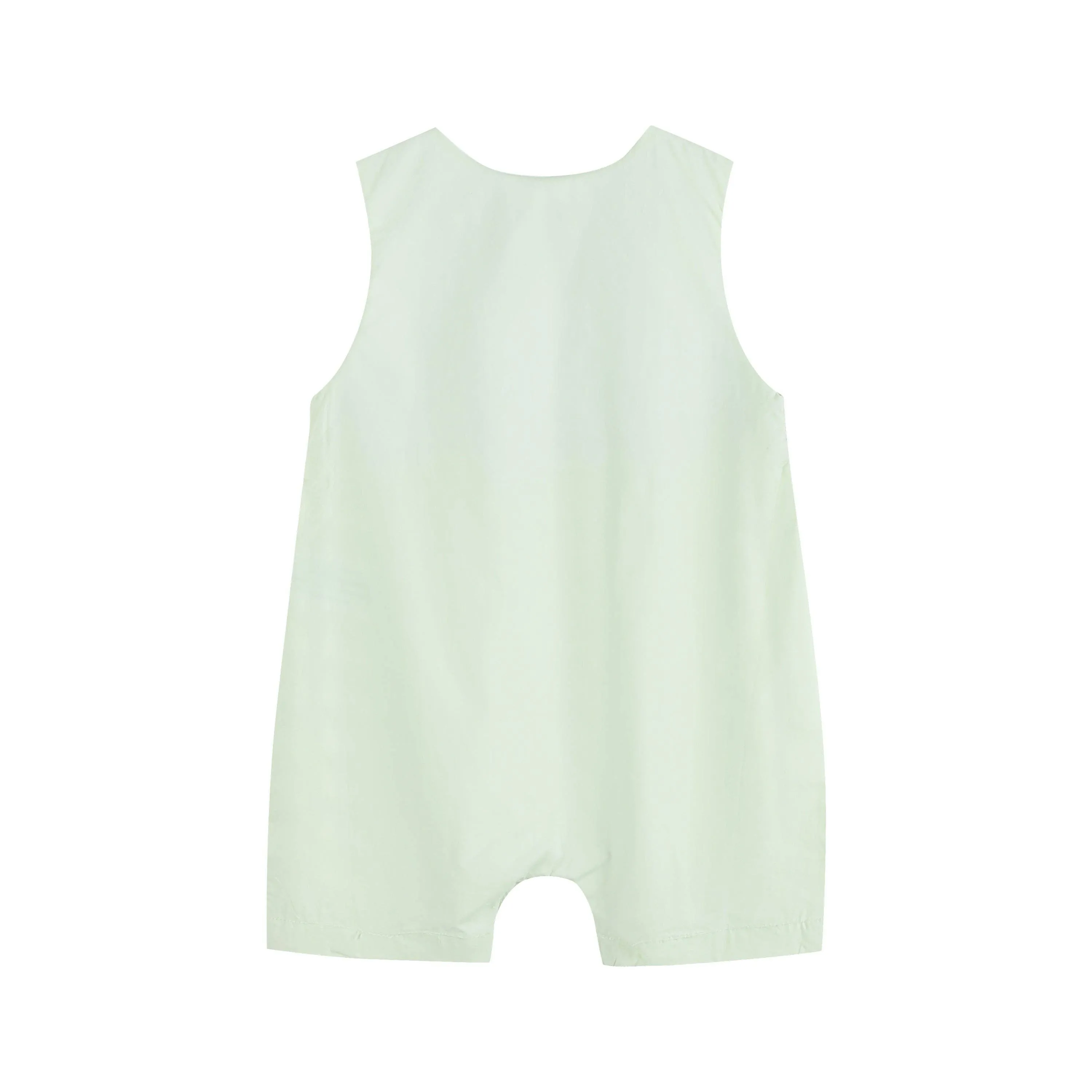 Honeydew Green Bunny Smocked Shortalls