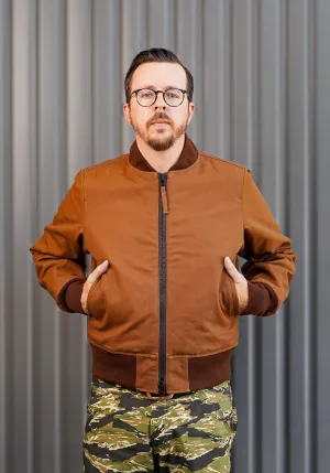 Iron Heart IHM-44-BRN 17oz Duck Type L-2B Flight Jacket - Brown