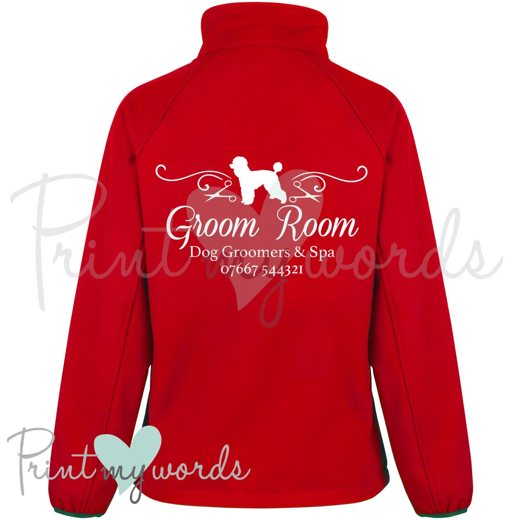Ladies Personalised Softshell Jacket - Grooming Business