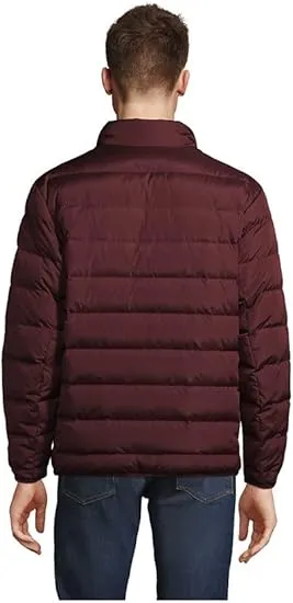 Lands' End Men's Puffer Down Jacket Rich Burgundy