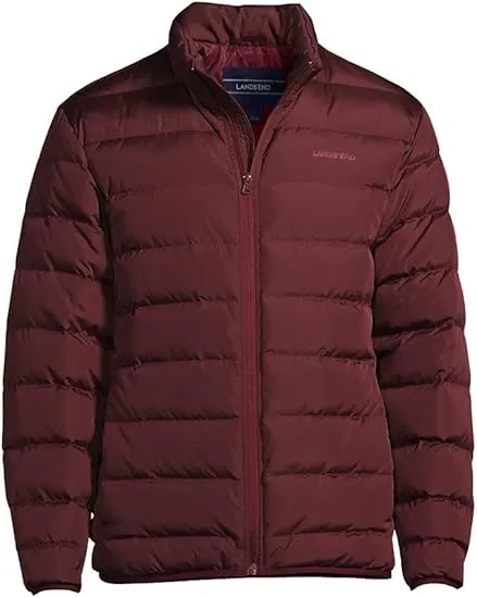 Lands' End Men's Puffer Down Jacket Rich Burgundy