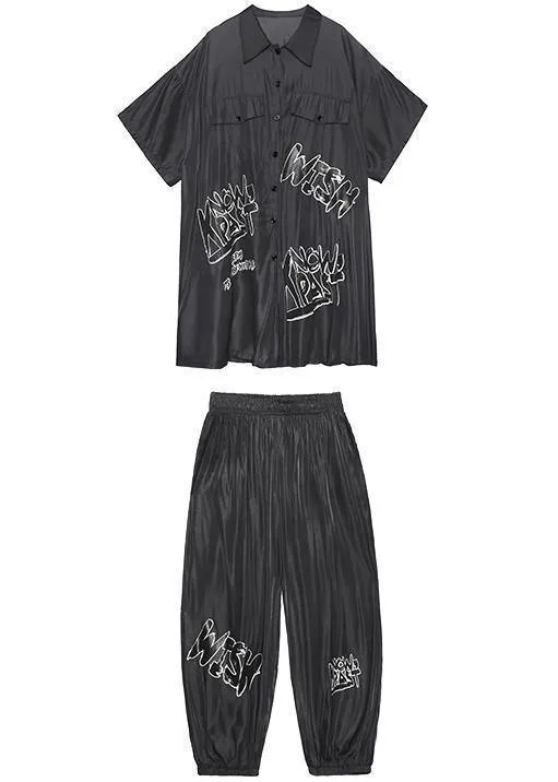 Lightweight and cool summer blue suit women fashion  short sleeve   pants two-pieces