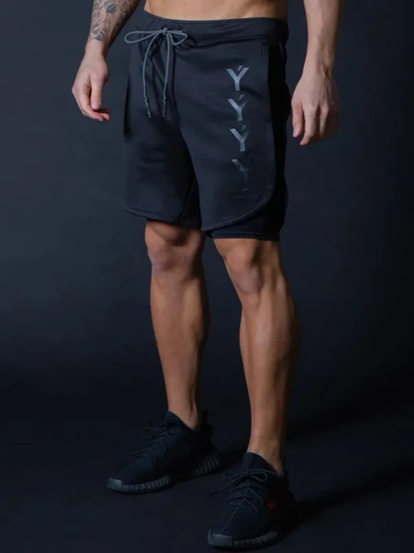 Men's Double Layer Breathable Quick Drying Fitness Shorts
