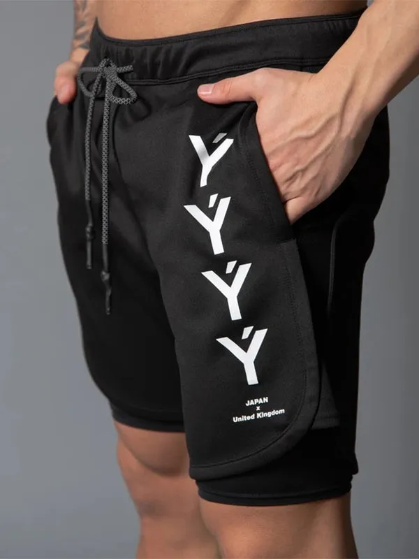 Men's Double Layer Breathable Quick Drying Fitness Shorts