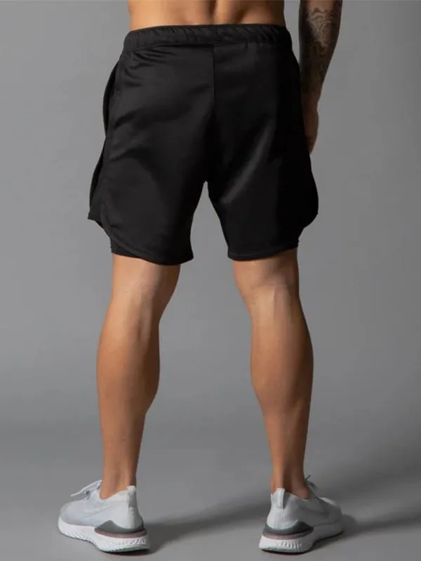 Men's Double Layer Breathable Quick Drying Fitness Shorts