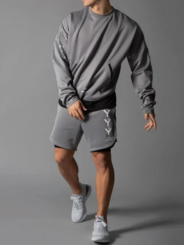 Men's Double Layer Breathable Quick Drying Fitness Shorts