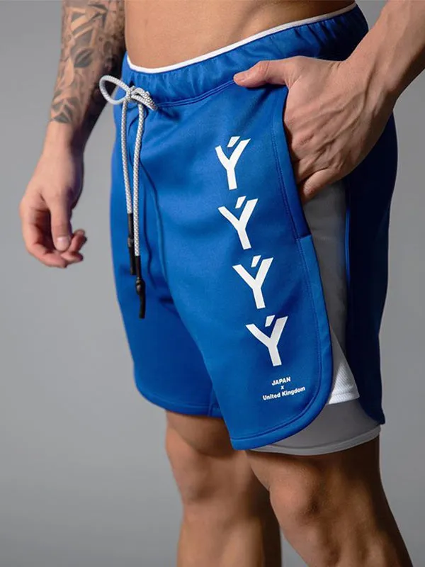 Men's Double Layer Breathable Quick Drying Fitness Shorts