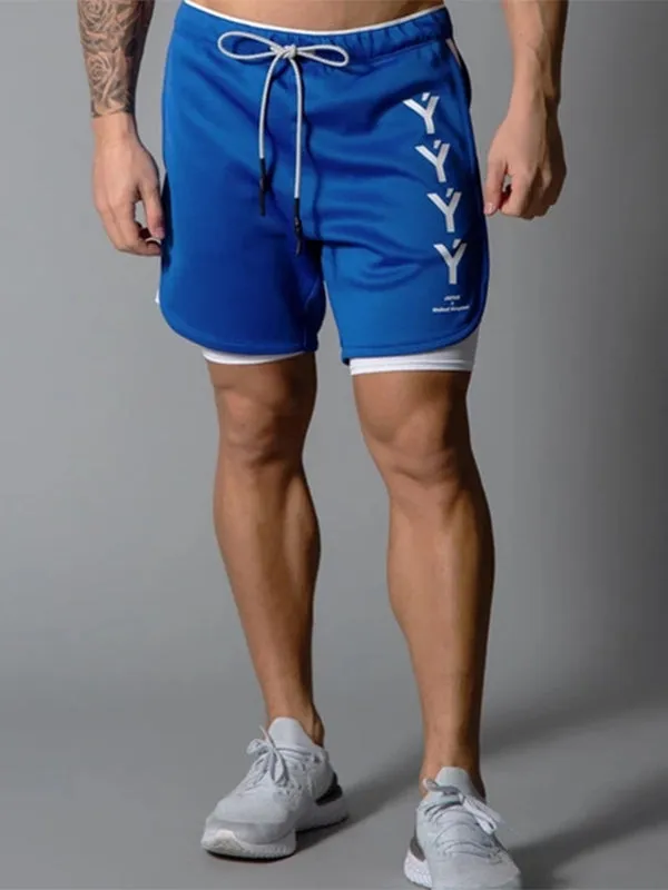 Men's Double Layer Breathable Quick Drying Fitness Shorts