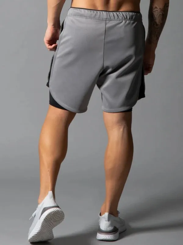 Men's Double Layer Breathable Quick Drying Fitness Shorts