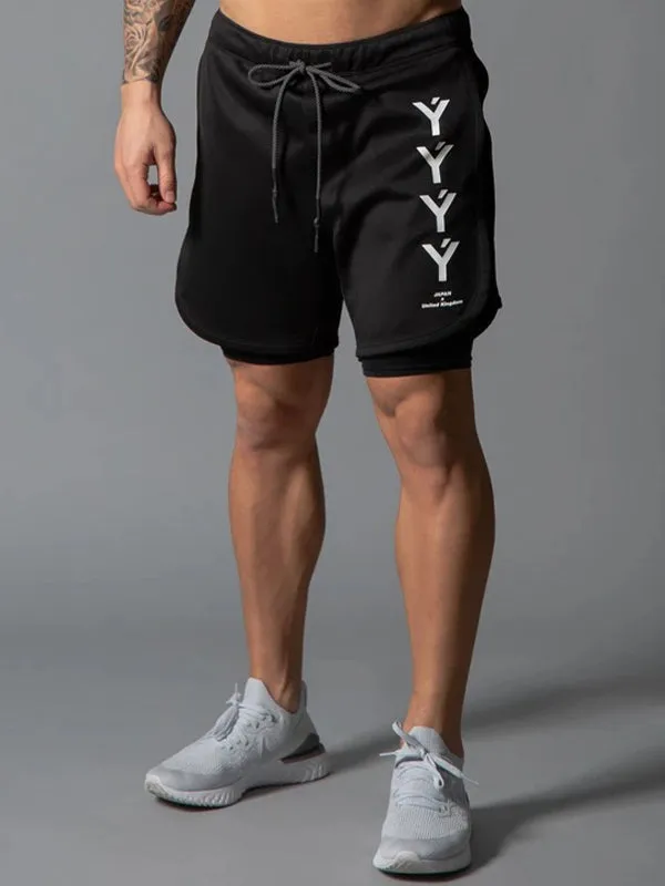 Men's Double Layer Breathable Quick Drying Fitness Shorts