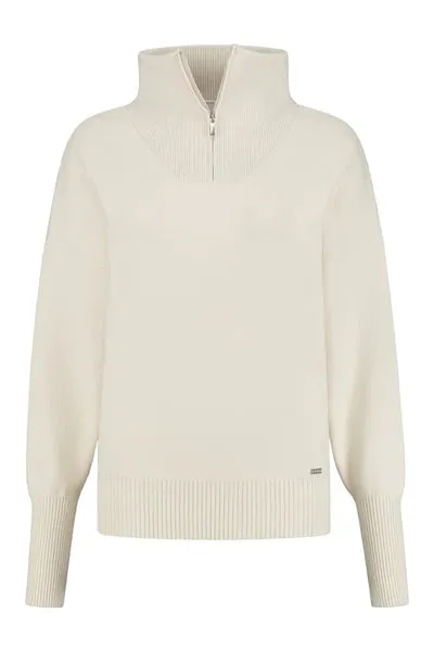 Olly half-zip knit sweater - Cream White