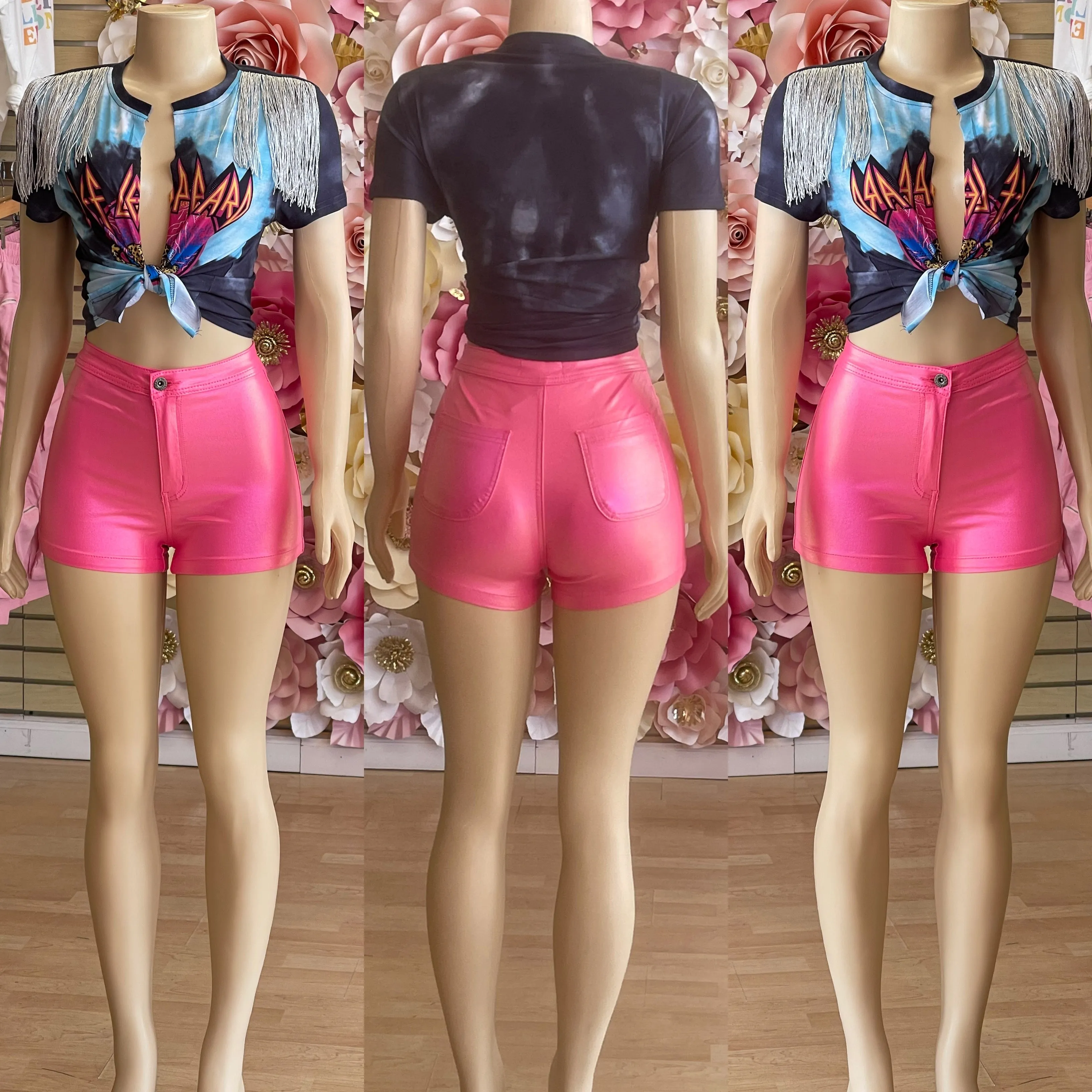 Shimmer Shorts ( Barbie Pink)