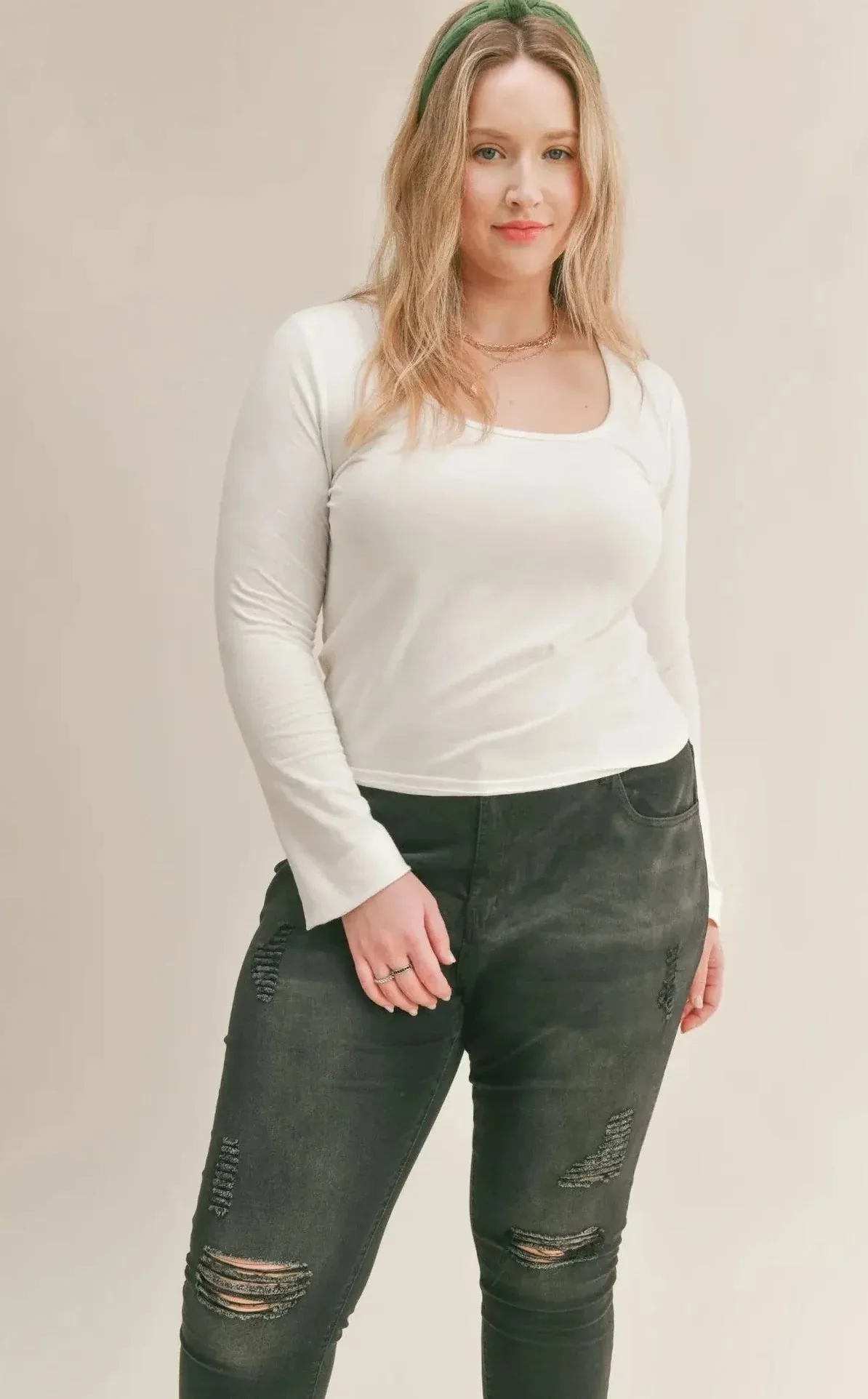 The Top of the Class Scoop Neck Layering Top - PLUS