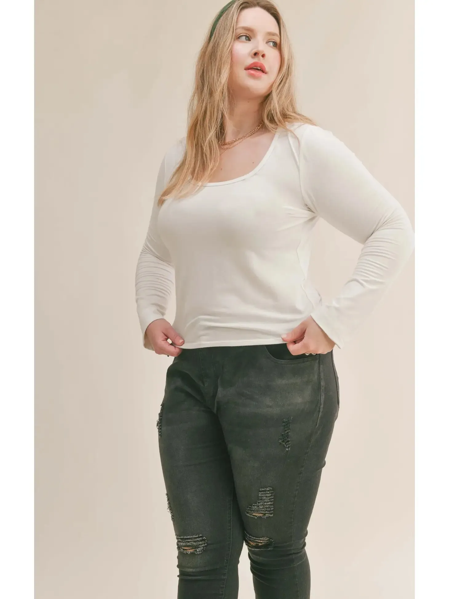 The Top of the Class Scoop Neck Layering Top - PLUS